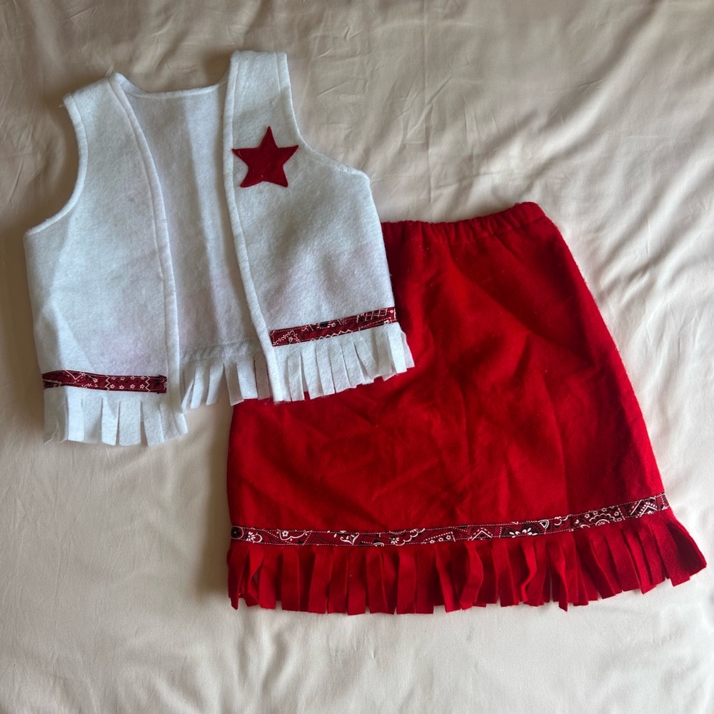 Red & White Cowgirl/Western Costume – Girls Size 6–8 (Small)